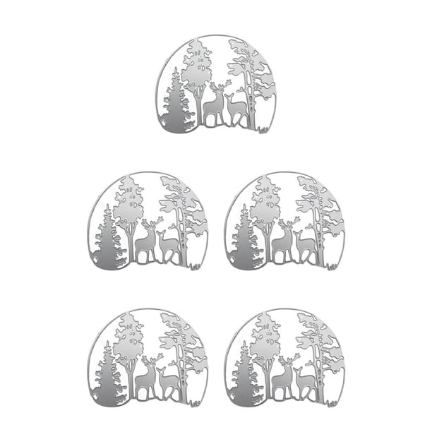 Inteprter Steel Rule Die Hand Embossing High Deform Mould Paper Cake Precision Etching Not to Stencil Craft Card DIY Easy for Scrapbooks ciervo navideño 5piezas Inteprter CBP232226