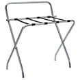 thumbnail image 3 of Drevy - Metal Foldable Luggage Rack, Suitcase Stand with Back, Chrome/Black, 3 of 4