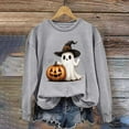 thumbnail image 4 of Neewe Women's Halloween Printed Crew Neck Sweatshirt Loose Soft Long Sleeve Pullover Casual Tops, 4 of 4