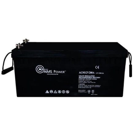 AIMS Power AGM12V200A AGM 12V 200Ah Heavy Duty Deep Cycle Battery