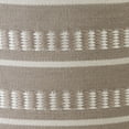 thumbnail image 2 of Laddha Home Designs 20" Taupe and White Striped Round Outdoor Patio Pouf Ottoman, 2 of 9