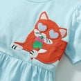 thumbnail image 5 of Glisme Girls Dresses Toddler Short Sleeve Easter Dress Cotton Casual Jerey Shirt Playwear Applique Dress Sky Blue Sundress Size 4-5 Years, 5 of 8
