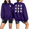 thumbnail image 2 of Sokhug Long Sleeve Halloween Sweatshirt Print Pullover Tops for Women Casual Round Neck Halloween Graphic Front Back Print Sweatshirt Fall Winter Holiday Casual Wear, 2 of 6