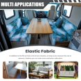 thumbnail image 3 of POLERO Camper Cushion Covers Easy Installation Soft, Compatible with RV Travel Trailer RV Dining Chair Seat Covers Blue Marble with Gold Veins Pattern 4 Pieces, 3 of 8