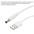 thumbnail image 3 of Cable de alimentación USB a DC de 2 M, cable de alimentación de 5V de 5.5mm x 2.5mm, blanco para mini ventilador, cámara, dispositivos de tabletas, 2 Pcs, 3 of 5