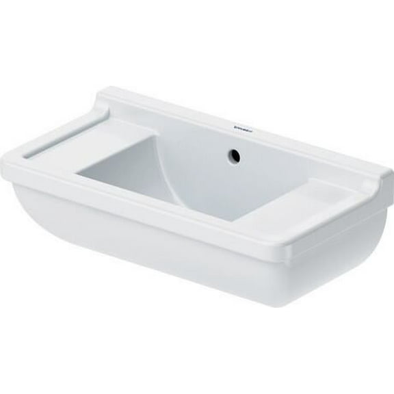 Duravit 075150-0Hole Starck 3 19-5/8" Rectangular Ceramic Wall Mounted Bathroom Sink -