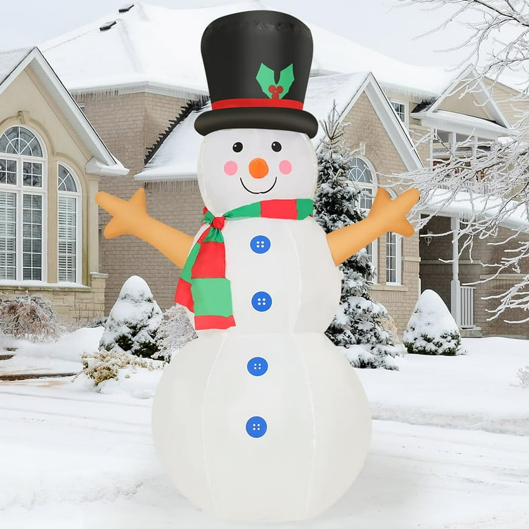 GOOSH 4 FT Christmas Snowman Inflatable Outdoor Yard Lawn