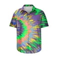 thumbnail image 4 of GERsome Men's Hawaiian Shirts Novelty Tie Dye Shirts for Men Short Sleeve Regular Fit Casual Button Down Beach Shirts S-3XL, 4 of 5