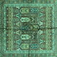 thumbnail image 1 of Ahgly Company Indoor Square Abstract Turquoise Blue Modern Area Rugs, 5' Square, 1 of 4