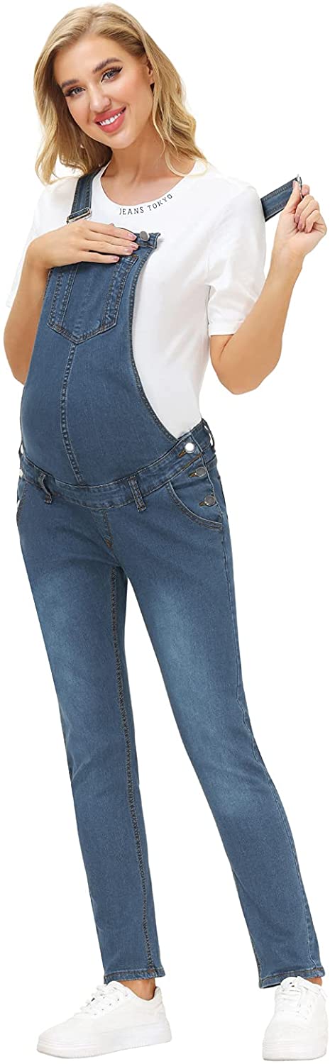 Maternity Denim Bib Overalls Jumpsuits 