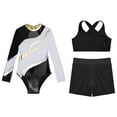 thumbnail image 3 of TiaoBug Kids Girls Long Sleeve Gymnastics Leotard Vest with Athletic Shorts Ballet Unitard Dancewear White 16, 3 of 5
