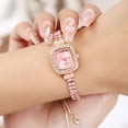thumbnail image 5 of New Exquisite Small Square Diamond Bracelet Women's Rectangular Gemstone Quartz Watch, 5 of 8