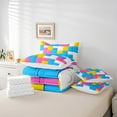 thumbnail image 5 of YST 3D Building Blocks 7 Pcs Comforter Set King, Colorful Construction Bedding for Children, Rainbow Toy Brick Sheet Set Bed in A Bag Funny Patchwork Geometric Rectangle Duvet Insert, 5 of 5