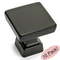 thumbnail image 1 of 10 Pack - Cosmas 1480FB Flat Black Contemporary Square Cabinet Hardware Knob - 1" Square, 1 of 1
