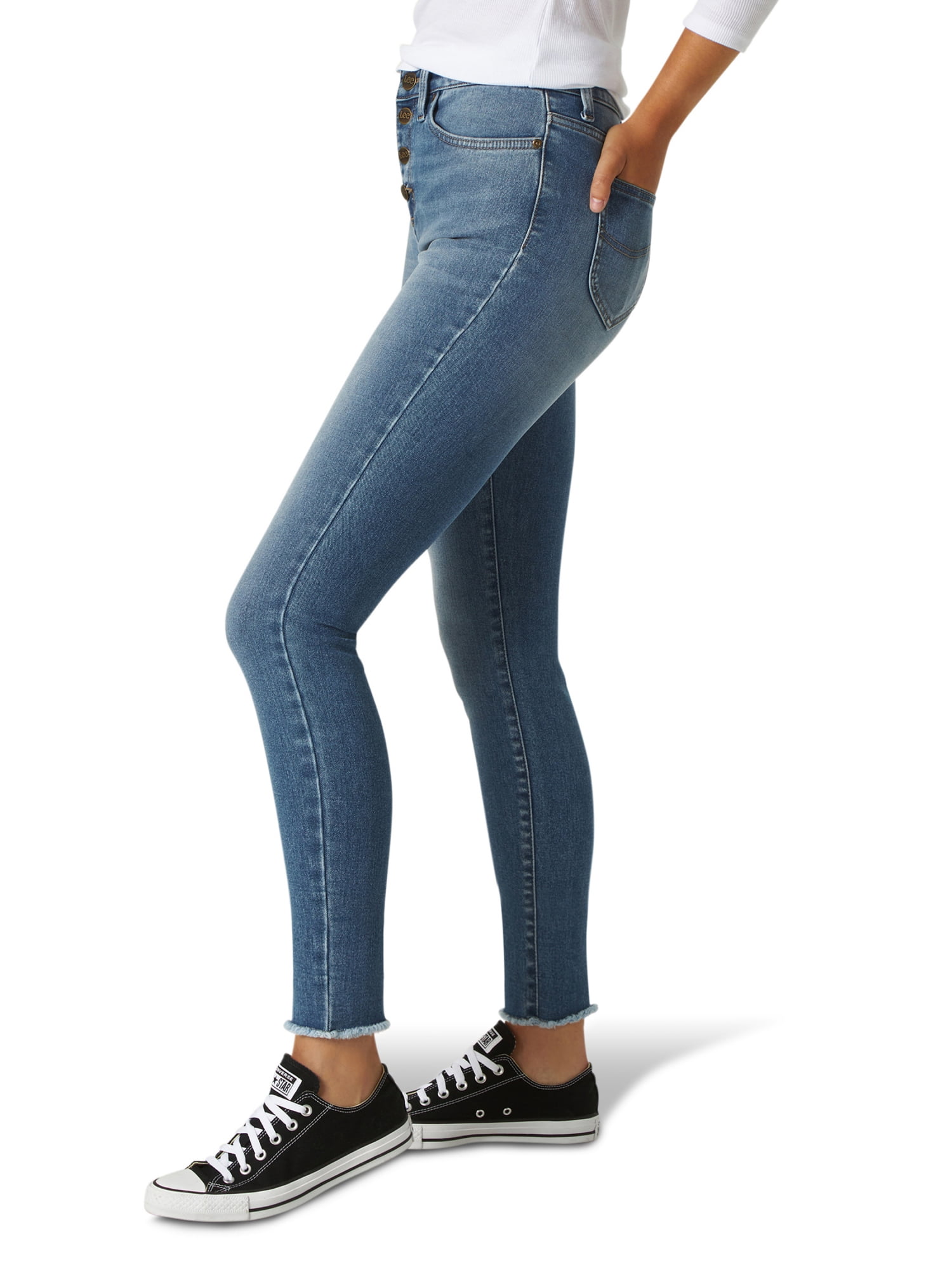 Lee Women's Heritage High Rise Button Fly Skinny Ankle Jean