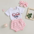 thumbnail image 2 of Okbabeha Baby Boy Girl Baseball Outfits Clothes Short Sleeve Onesie Top+Short Pants Headband 3Pcs Summer Clothing Set, 2 of 7