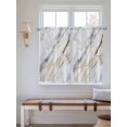 thumbnail image 6 of Tier Curtains 45 Inches Long, Marble White Gold Window Treatment Curtain Drapes, Modern Abstract Geometric Window Half Privacy Curtains for Bedroom Bathroom, 42"x45", 2 Panels, 6 of 7