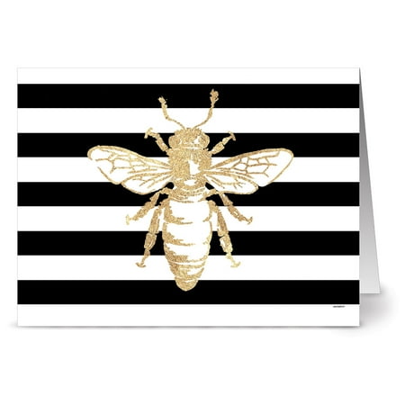 - 24 Note Cards - Bold Bee Queen - Blank Cards - Kraft Envelopes Included