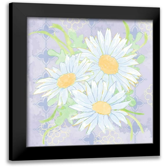 Mark, Leslie 12x12 Black Modern Framed Museum Art Print Titled - Daisy Patch Serenity II