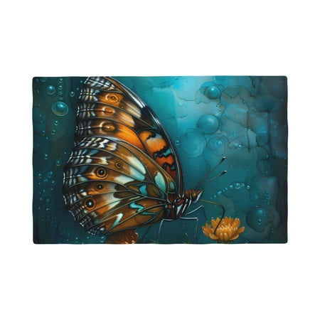 

Placemats Set of 6 Elegant Butterfly And Flowers Place mats for Dining Table Indoor/Outdoor Cute Heat Resistant Washable Table Mats(18 x 12 )