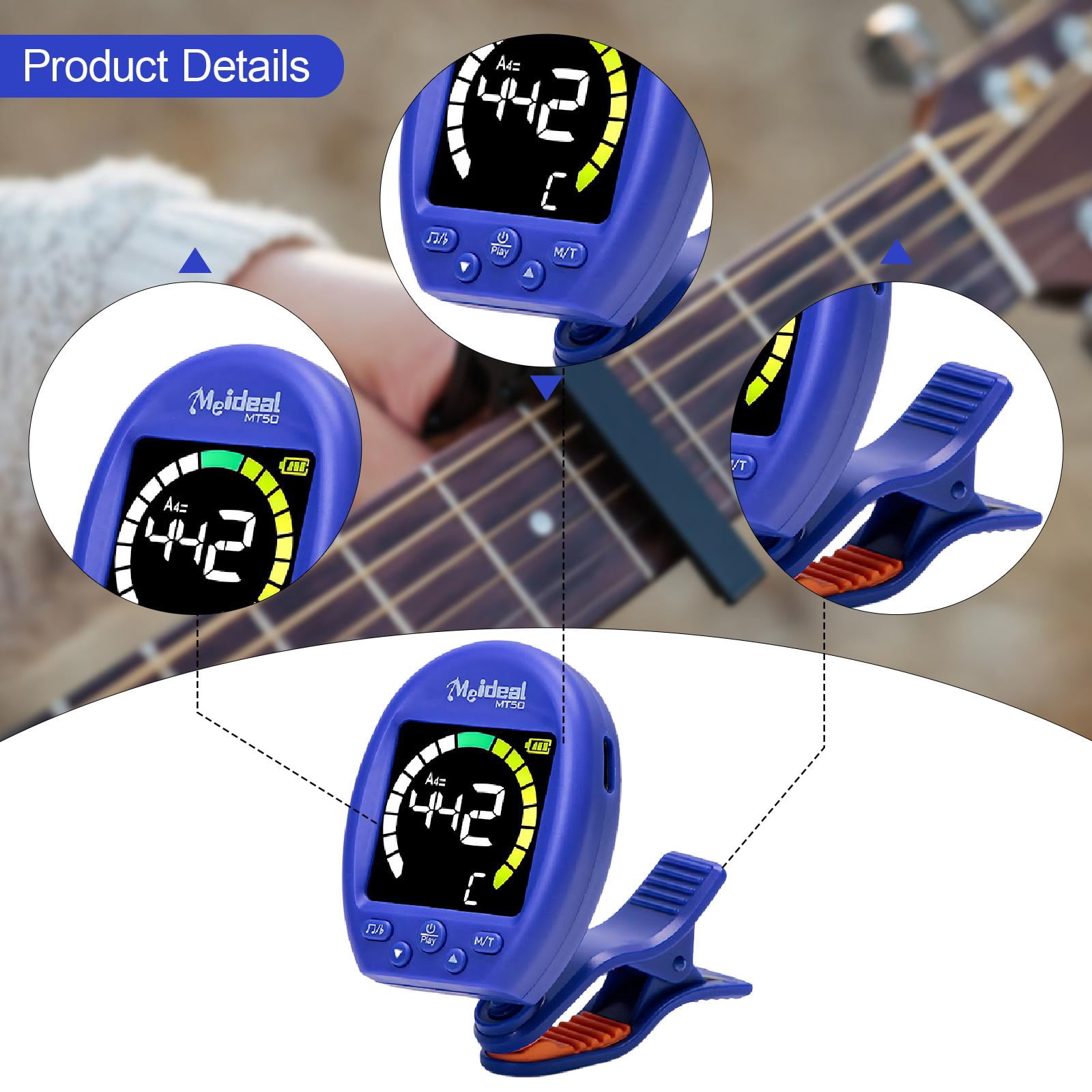 Guitar Tuner Ukulele Tuner Violin Tuner 360 Degree Rotatable Clip for Music Players and Bands