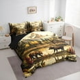thumbnail image 3 of Homewish Safari Bear Moose 7-Piece Twin Bedding Sets,Rustic Farmhouse Cabin Bedding Comforter Set,Autumn Country Plant Sheet Sets For Boys Teens,Super Cozy Room Decor Reversible, 3 of 8