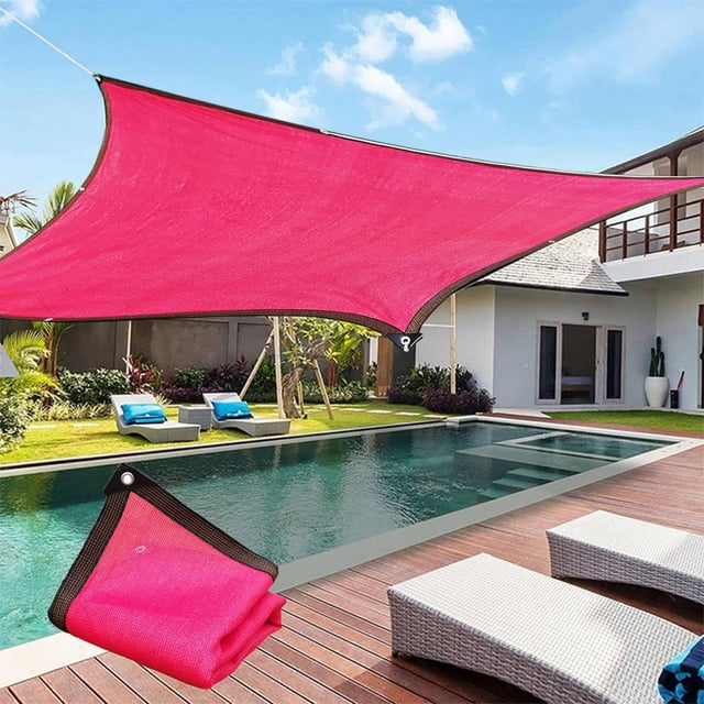 Rectángulo de vela con cortinas solares | Toldo exterior para terrazas 95% de protección UV | Tejido transpirable 100% HDPE, marrón | 2x3m, 2x2m, 2x4m | Piscina, Jardín, Patio | Ferretería de acero