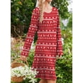 thumbnail image 5 of KISSGAL Nightgowns for Women Long Sleeve Sleepshirts Crew Neck Pajamas Dress Knee Length Sleepwear, 5 of 7