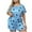 Blue(1), variant on Plus Size Pajamas for Women Valentines Printed Short Sleeve Top & Shorts Valentine's Day Sleepwear Sets