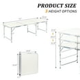 thumbnail image 2 of Folding Table 6 Foot Portable Heavy Duty Plastic Fold-in-Half Utility Table Small Indoor Outdoor Adjustable Height Folding with Carrying Handle, Camping and Party,White | Portable, 2 of 14