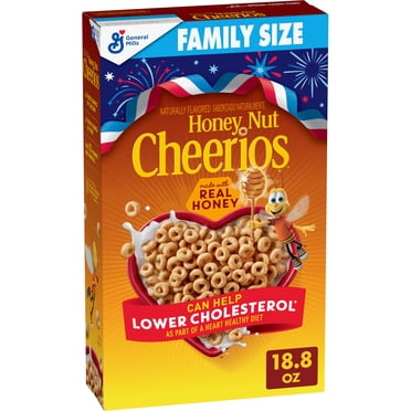 Honey Nut Cheerios, Heart Healthy Gluten Free Breakfast Cereal, Family Size, 18.8 oz