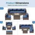 thumbnail image 5 of ELPOSUN Patio Furniture Set, Outdoor Patio FurnitureWicker Sectional Furniture Set, 7 Pieces Outdoor Sectional Sofa with Fire Pit Table, Outdoor Patio Furniture Set for Outdoor Furniture (Navy Blue), 5 of 7