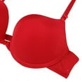thumbnail image 4 of URMAGIC Women's 3/4 Cup Push Up Front Closure Stripe Bra Smooth Bralette Brassiere, 4 of 7