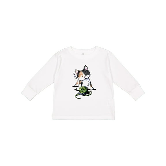 Inktastic Calico Kitten for Darks Boys or Girls Long Sleeve Toddler T-Shirt