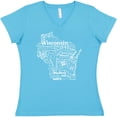 thumbnail image 3 of Inktastic Wisconsin State Word Salad Women's V-Neck T-Shirt, 3 of 5