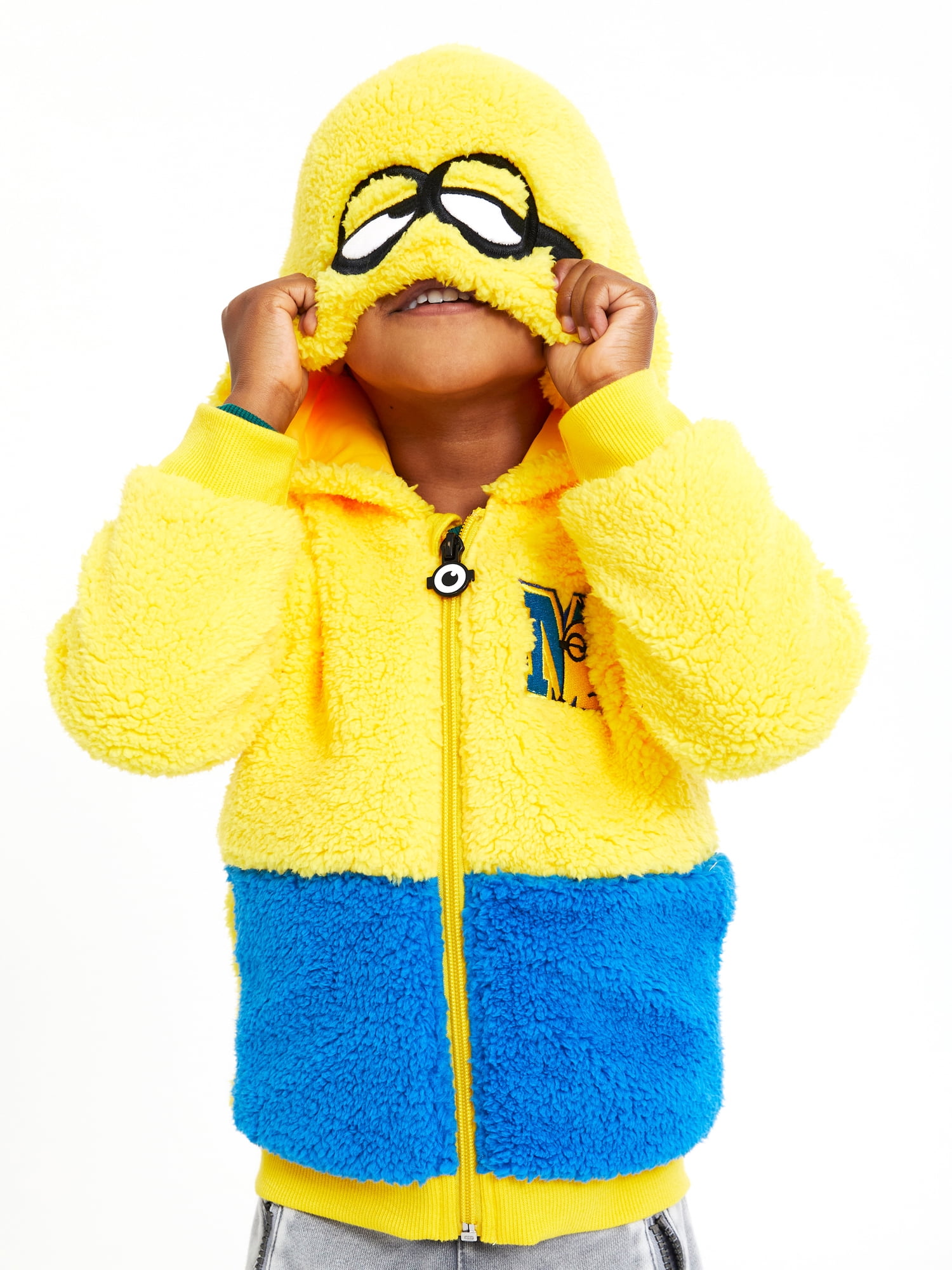 Minions Toddler Cosplay Faux Sherpa Hoodie, Sizes 2T-5T
