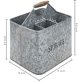 thumbnail image 2 of MyGift 4-Slot Rustic Galvanized Silver Metal Kitchen Caddy, 2 of 7