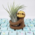 thumbnail image 2 of 3 (Package) Sloth Planter Ceramic Planter Cache Pot Sleepy Sloth Sloth Planters Pots Indoor for Succulent Air Plants Cactus Ceramic Cute Flower Pot, 2 of 5