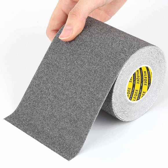 MILEQEE Anti Slip Stair Strips- 4Inches x 16.4FT, Heavy Duty Grip Tape Indoor/Outdoor, Non Slip Waterproof Stair Treads, Safety Walk Non Skid Roll fo