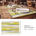thumbnail image 3 of Placemats Set of 6, Yellow Gray Stripes Woven Placemat, Linen Place Mats for Kitchen/Dining Tables, Watercolor Modern Abstract Minimalist Washable Table Mats for Party, 3 of 8