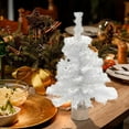 thumbnail image 4 of 17.7Inch White Flocked Artificial Christmas Tree with Wood Base,Mini Snow Covered Tabletop Xmas Tree for Holiday Home Office Desk Decor,Eco-Friendly Reusable for Mantel Party Centerpiece, 4 of 7