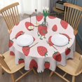thumbnail image 3 of Red Strawberry Plants Fruit Round Tablecloth 60"x60",Wrinkle Wipeable Table Cloth for Kitchen Dining Room Picnic Patio Party, 3 of 6