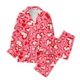 thumbnail image 5 of Valentine's Day Pajamas Sets Women Cute Pink Heart Print Pjs Sets Shirt Top Pants 2 Piece Sets Sleepwear Red L, 5 of 5