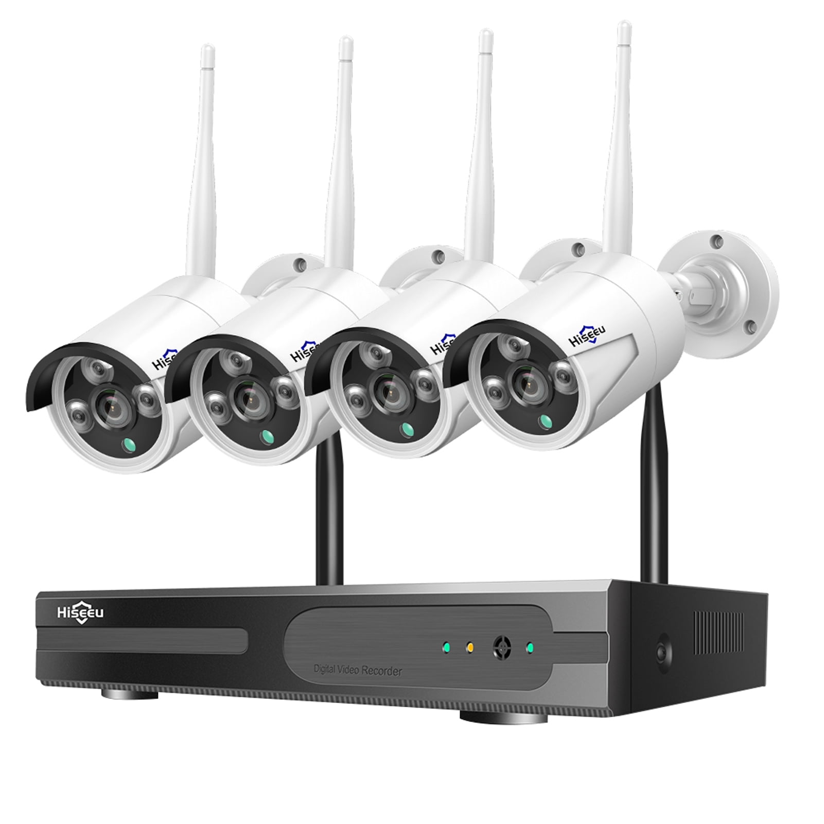 in/Outdoor Wireless WiFi Waterpoof Camera Anssipo 3MP Home Security Camera System with 4pcs Surveillance Waterproof Cameras 8CH NVR Video System 1TB HDD for 24/7 Audio Recording 