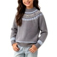 thumbnail image 6 of Jalioing Teen Girls Crew Neck Sweaters Fashion Long Sleeve Graphic Sweater Pullover Winter Casual Knitted Tops 9-15 Years, 6 of 7