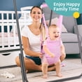 thumbnail image 5 of Slevoo 2-in-1 Baby Jumper and Swing Set with Foldable Metal Frame, Easy Setup, Adjustable Strap, Soft Padded Seat, Pink, 5 of 8