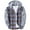 Blue #35, variant on Dresfit Men's Patchwork Hoodies Long Sleeve Plaid Flannel Pullover Quilted Button Down Drawstring Fall Winter Shirt Big and Tall Flap Pocket Oversized Shirts Gray 3XL