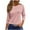 Pink, variant on Casual Shirts for Women Trendy Striped Tops 3/4 Sleeve Crew Neck Pullover Fall Spring Tshirts Tees (XL, Black)