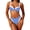 Blue, variant on Women Color Block Underwire Bikini Sets Cheeky High Cut 2 Piece Swimsuit
