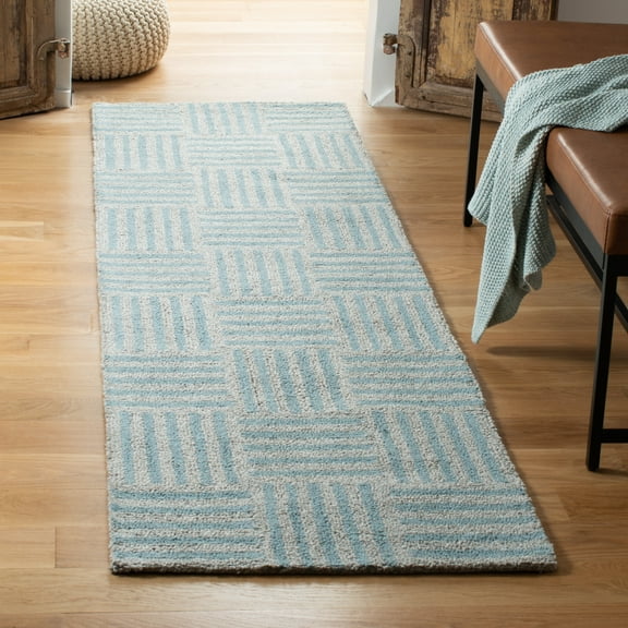 SAFAVIEH Abstract Benedict Geometric Runner Rug, Blue/Gray, 2'3" x 8'